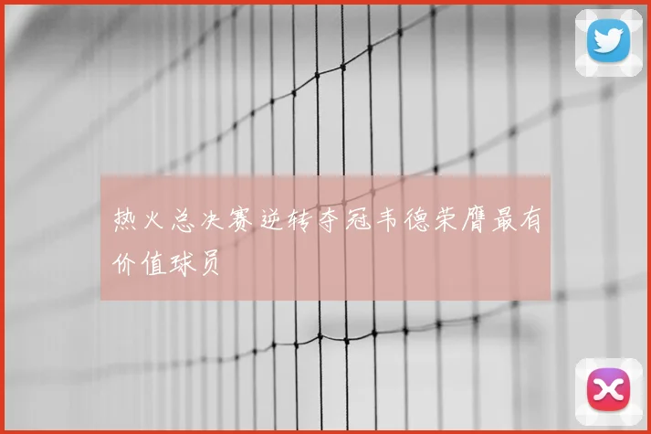 热火总决赛逆转夺冠韦德荣膺最有价值球员